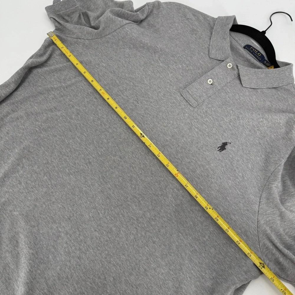 Polo Ralph Lauren Mens Size XL Shirt Short Sleeve Gray Pony Cotton Dress